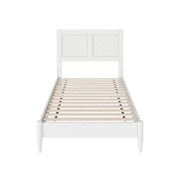 AFI Berkshire White Solid Wood Frame Twin XL Low Profile Platform Bed