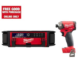 M18 18-Volt Lithium-Ion Cordless PACKOUT Radio/Speaker with Built-In Charger W/M18 FUEL SURGE 1/4 in. Hex Impact Driver