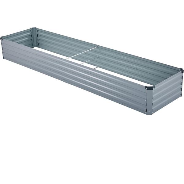 Garden 72 in. L x 18 in. W x 12 in. H Easy Assembly Gray Metal Raised Garden Bed