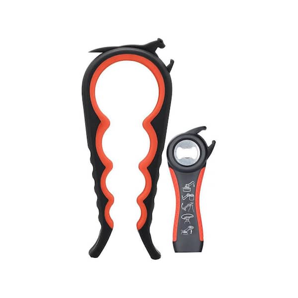 6 in 1 Jar and Bottle Opener Tool with Rubber Gripper Pad Ideal for Seniors Arthritis Weak or Low Strength Hands