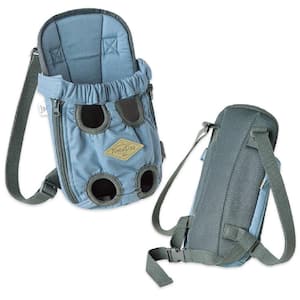 Wiggle-Sack Fashion Designer Front and Backpack Dog Carrier - Medium in Blue