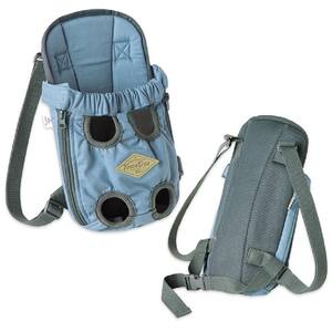 Wiggle-Sack Fashion Designer Front and Backpack Dog Carrier - Small in Blue