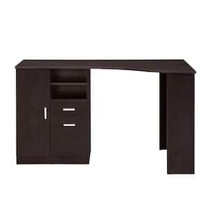 VERYKE 78.7 in. Rectangle Tiger MDF Home Office 2-Person Desk