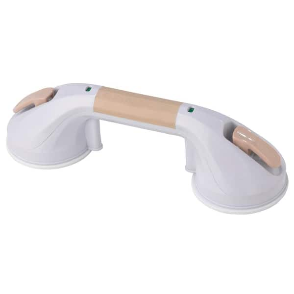 Dyiom Suction Cup Grab Bars Showers, Length in. 16 .5, x Dia. in 3.75, Concealed Screw, Shower Grab Bar, in White