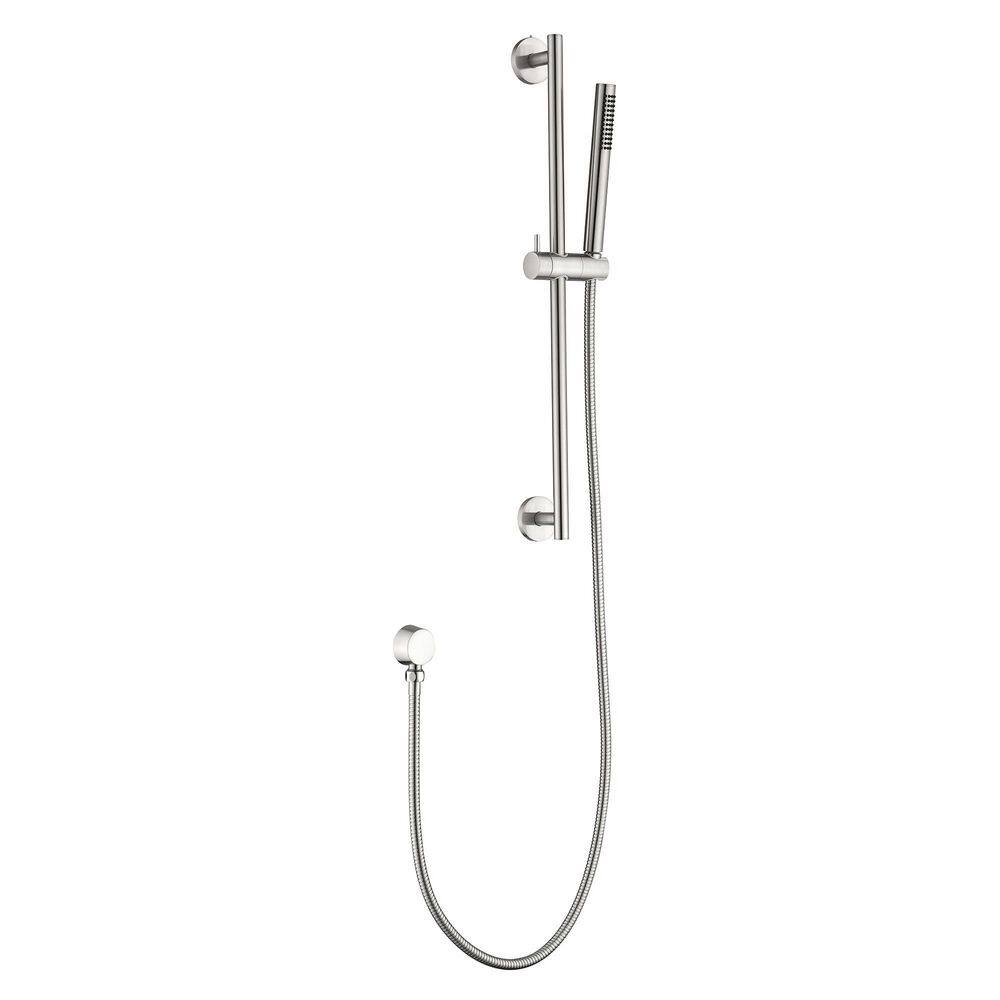 WELLFOR 1Spray Wall Bar Shower Kit with Hand Shower in Brushed Nickel