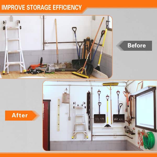 EZ COZY 16-Pack Heavy Duty Garage Hooks – Assorted Sizes, 80lb Capacity, Orange - View #11