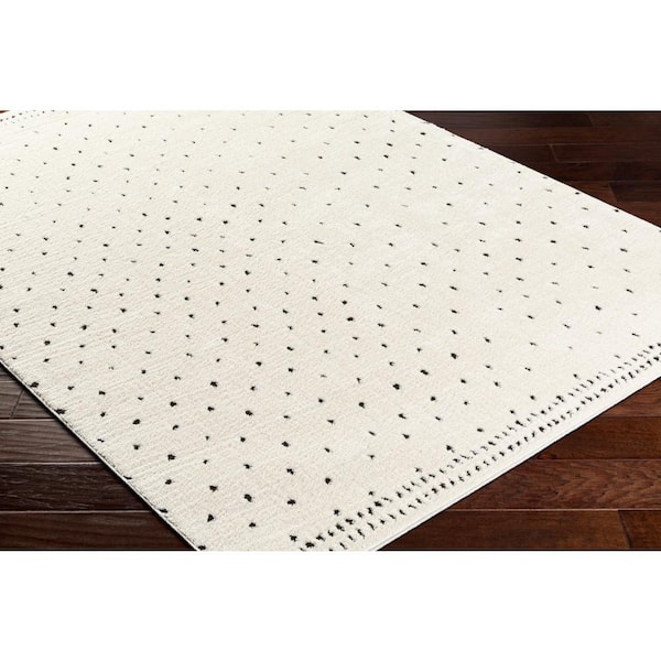 Freud Black Dots 9 ft. x 12 ft. Indoor Area Rug