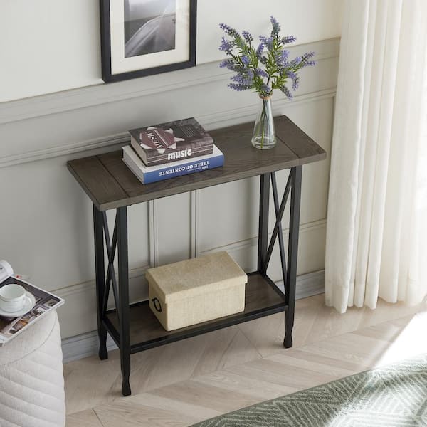 Matte black deals console table