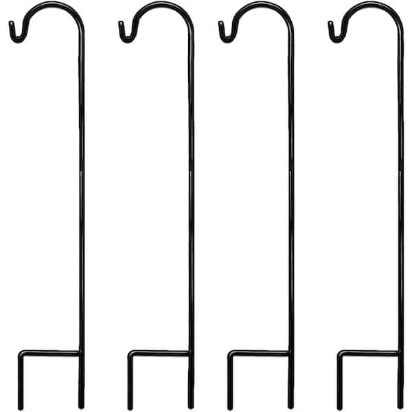 Unbranded 35 in. Black Steel Shepard's Hooks (4-Pack)