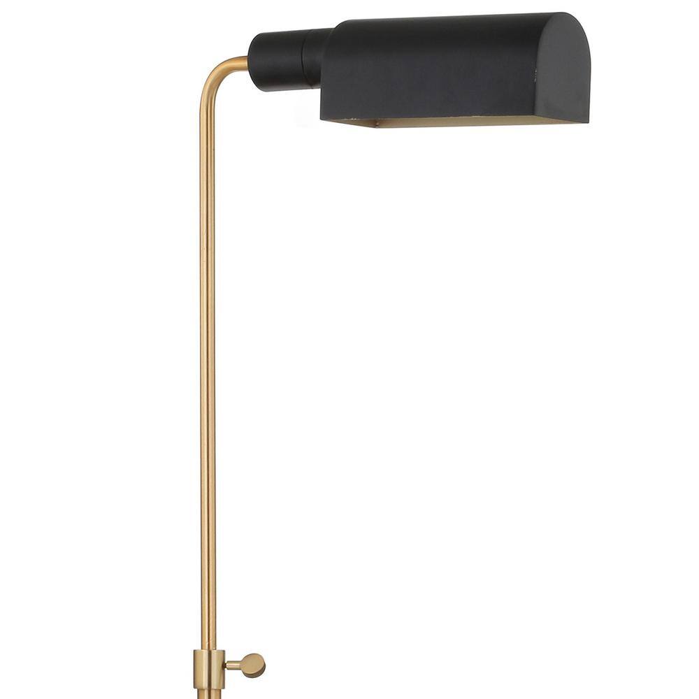 Contemporary Black Silk Shade LED Floor Lamp with Adjustable Height