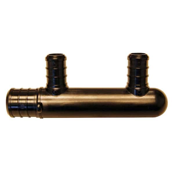Apollo 3/4 in. x 1/2 in. Poly Alloy Barb x PEX-B Barb 2-Port Closed Manifold