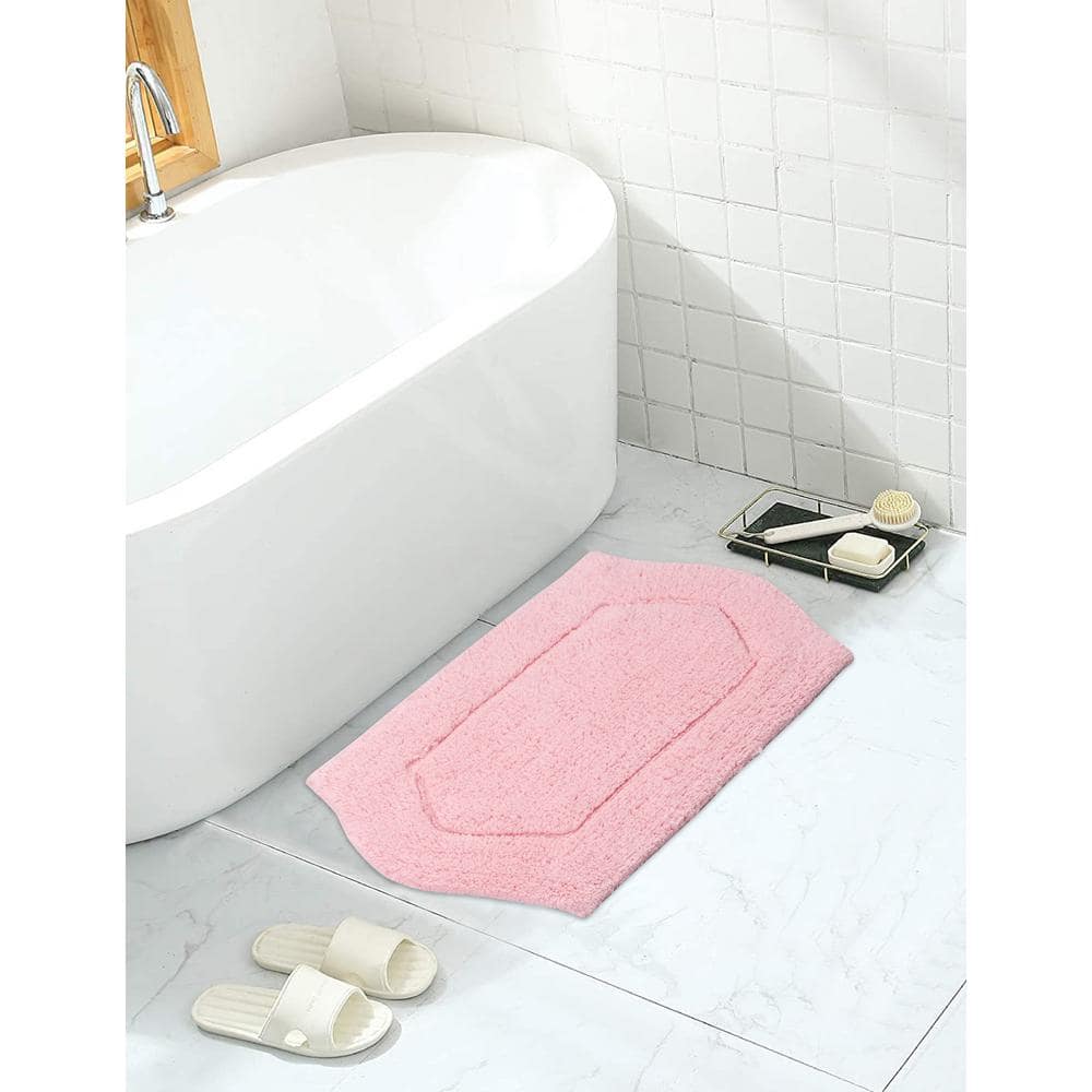 Shaggy Bathroom Rug Toilet Rug Bath Rug Pink Rose Rug Plush Water Absorbent  Accent Rug for Bathroom Vanity Bathtub Machine Washable