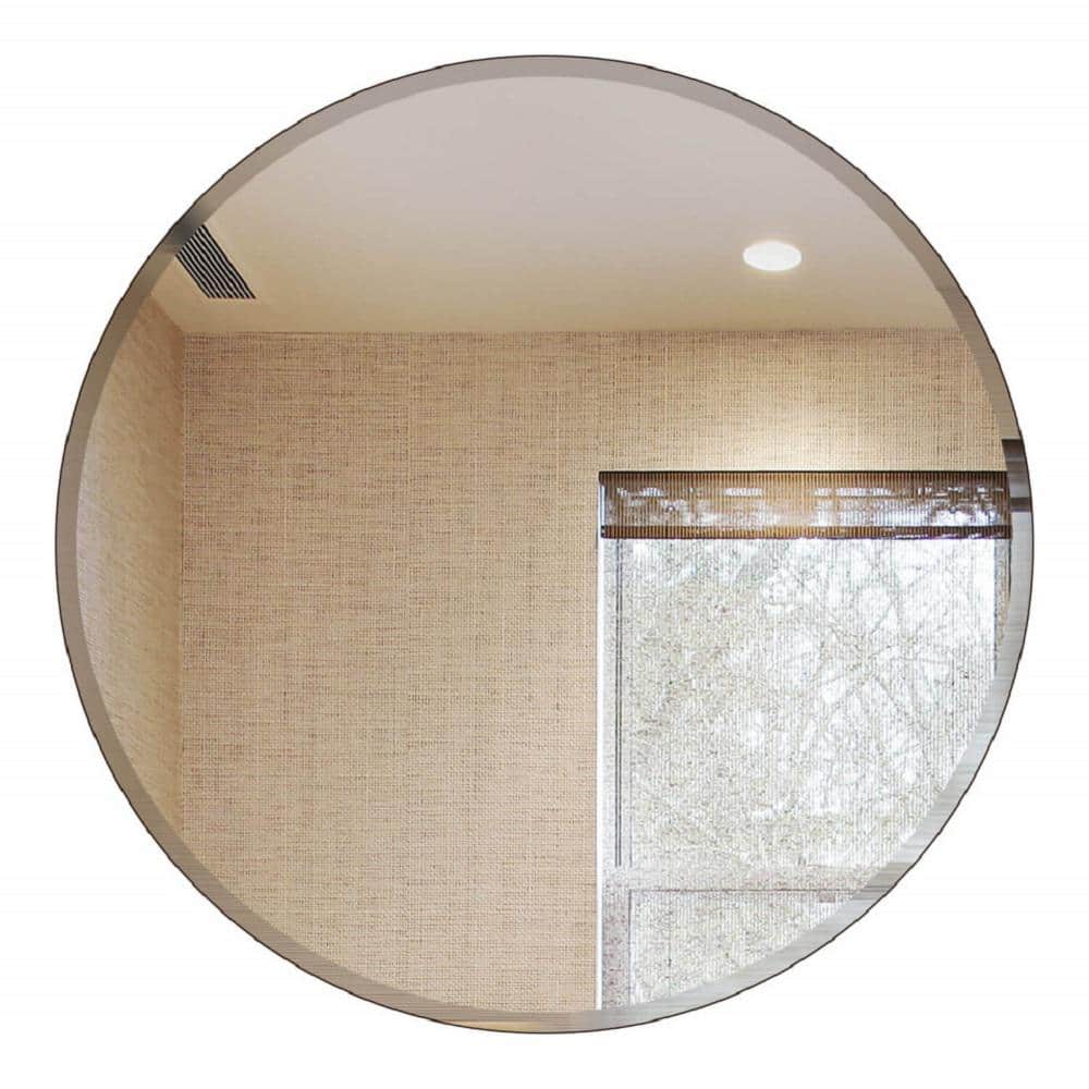 30" Round Frameless Polished Bathroom Vanity Mirror