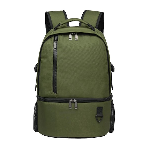 38 Cans Green Double Deck Insulated Cooler Picnic Backpack, Leakproof Lightweight Lunch Bag