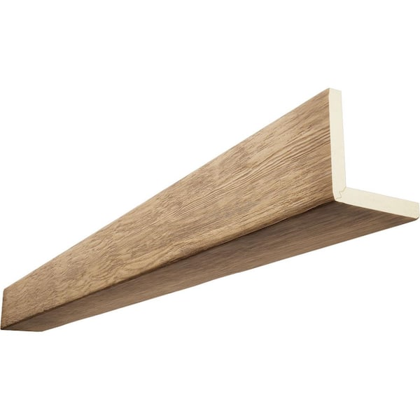 Ekena Millwork Endurathane 12 in. H x 8 in. W x 12 ft. L Rough Sawn Buttercream Faux Wood Beam