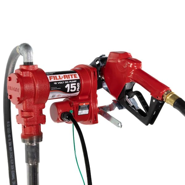 12-Volt 15 GPM 1/4 HP Fuel Transfer Pump (Auto Nozzle Package)