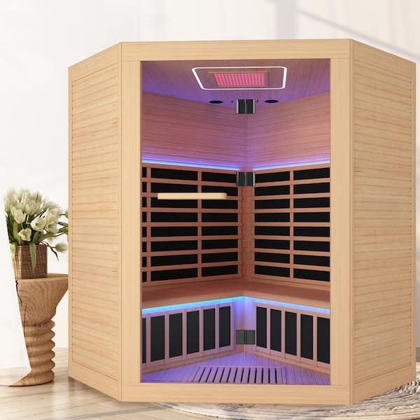 Spygo Moray 4-Person Indoor Hemlock Infrared Sauna with 11 Far-infrared Carbon Crystal Heaters and Chromotherapy