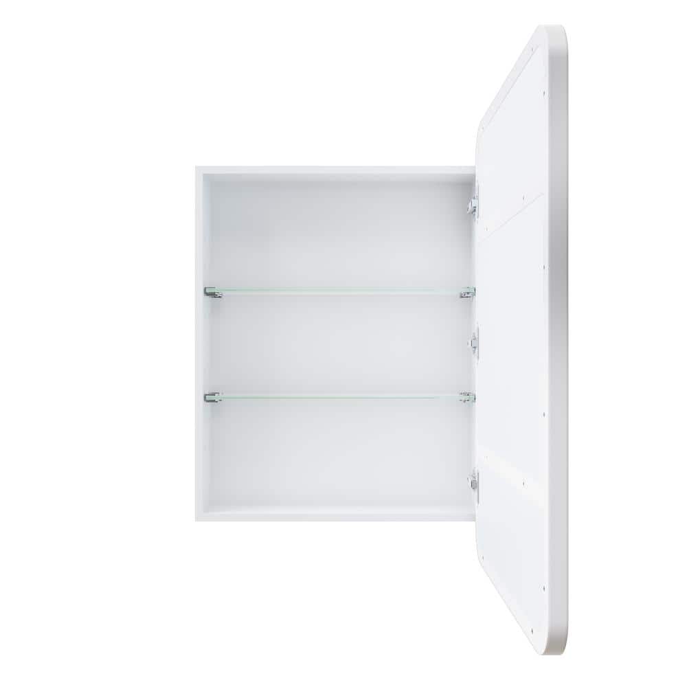 White Stainless Steel Recessed Medicine Cabinet with Adjustable Shelves