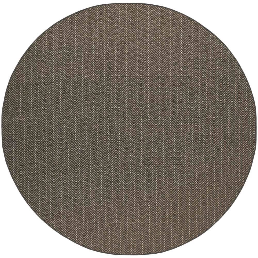 Horizon Indoor/Outdoor Charcoal 5 ft. Round Geometric Contemporary Round Area Rug price history on PriceWatchPro