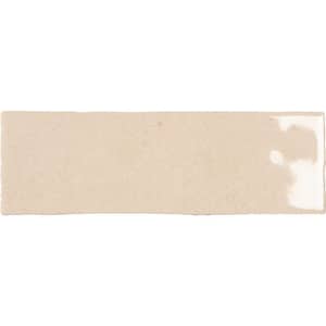 Passion Crema 2.56 in. x 7.87 in. Glossy Porcelain Brick Look Wall Tile (3.78 sq. ft./Case)