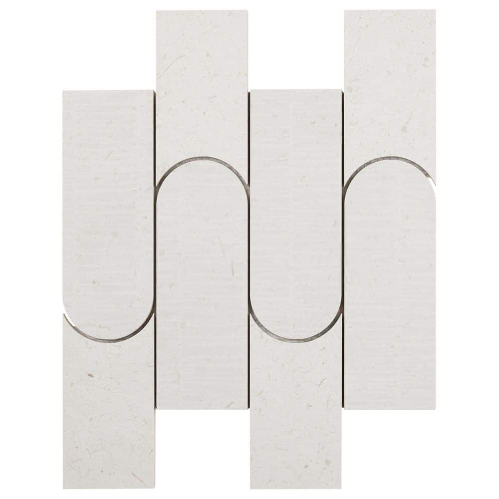 Ivy Hill Tile Illume Tokyo White 4 in. x 0.35 in. Limestone Look