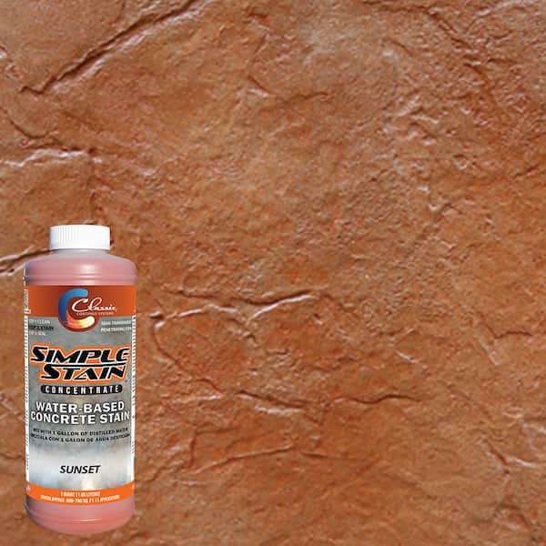 Classic Coatings Systems 1 qt. Sunset Concentrated Semi-Transparent Water Based Interior/Exterior Concrete Stain