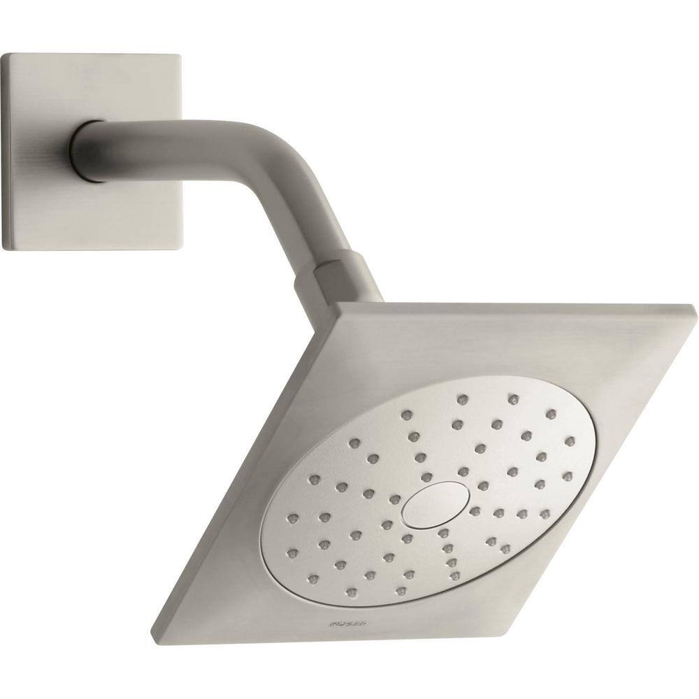 Vibrant Brushed Nickel Wall-Mounted Rain Showerhead