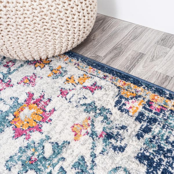 Anita Boho Denim and Wool Scatter Rug by Christopher Knight Home - Blue