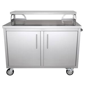 Stainless Steel 42 in. x 43 in. x 28 in. Portable Outdoor Kitchen Cabinet and Patio Bar