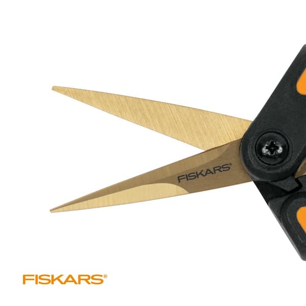 Fiskars 9052 Softgrip Micro-Tip Easy Action Fabric, Paper & Pruning  Titanium Scissor Snip (153mm) 9052 190520-1001 (Pack 3) 1027959