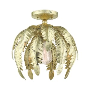 Acanthus 1 Light Winter Gold Semi Flush Mount