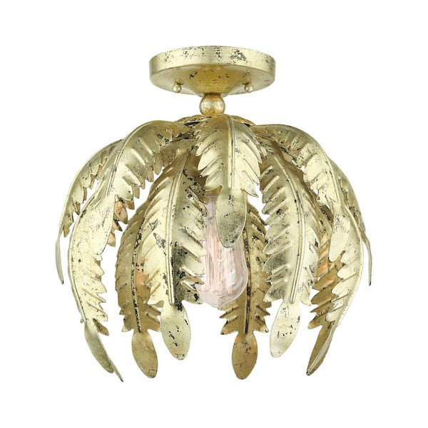 AVIANCE LIGHTING Acanthus 1 Light Winter Gold Semi Flush Mount