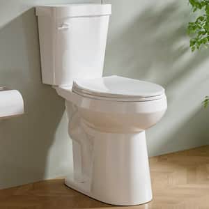Extra Tall Toilet 21 in. 2-Piece Toilet 1.28 GPF Single Flush Round High Toilet in White Tall Toilet for Seniors