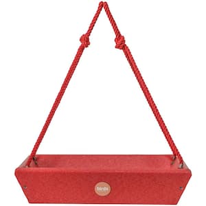 Hanging Tray Bird Feeder Color Pop Collection in Red Recycled Plastic