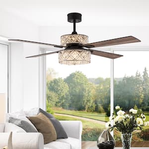 Lexington 52 in. Integrated LED Indoor Silver Crystal Ceiling Fan with Light Kit and Remote Control