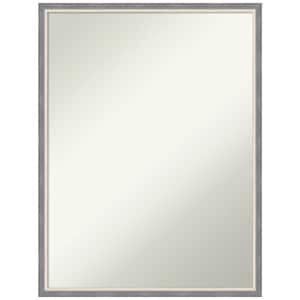 Theo Grey Narrow 19.25 in. x 25.25 in. Non-Beveled Modern Rectangle Wood Framed Wall Mirror in Gray
