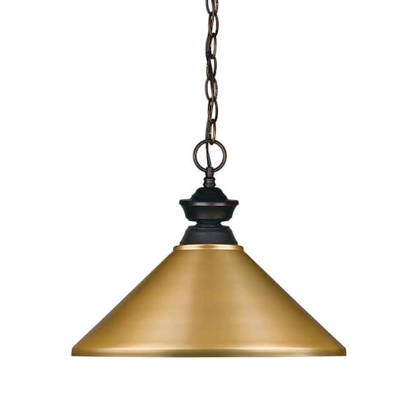 1 Light Olde Bronze Billiard Light 100701OB MSG The Home Depot   Matte Satin Gold Pendant Lights 100701ob Msg 64 600 