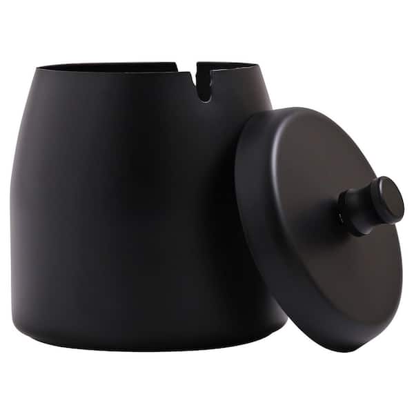 Stainless Steel Ashtray with Lid Smokeless Odorless and Windproof Design for Tabletop Indoor Outdoor Ashtray (1-Pack)