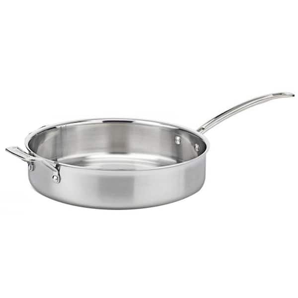 Cuisinart MultiClad Pro 5.5 qt. Stainless Steel Saute Pan with Lid with  Dual Handles MCP5530N - The Home Depot