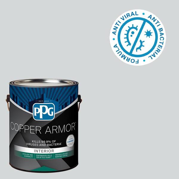 COPPER ARMOR 1 gal. PPG0993-1 Peregrine Semi-Gloss Antiviral and Antibacterial Interior Paint with Primer