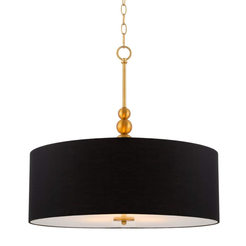 Kira Home Adelade 60Watt 3Light Warm Brass Contemporary Chandelier