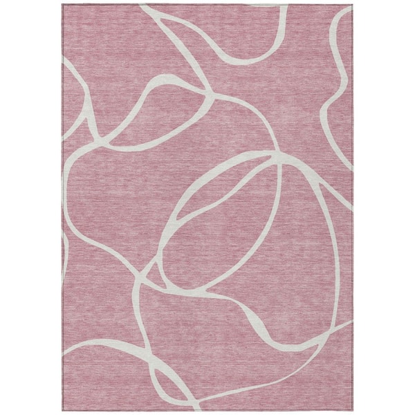 Chantille Machine Washable Indoor/Outdoor Abstract ACN999 Pink 5 ft. x 7 ft. 6 in. Area Rug
