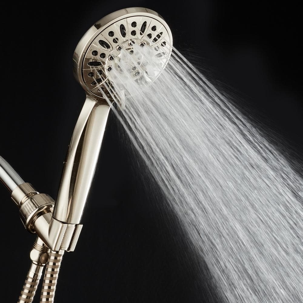 Brushed Nickel 6-Setting High-Pressure Handheld Shower Head