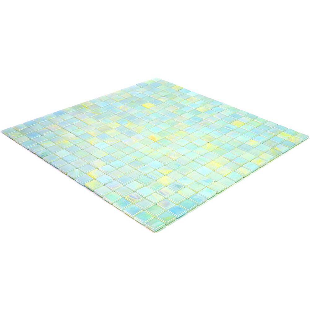 Skosh 11.6" Iridescent Glossy Glass Mosaic Tile