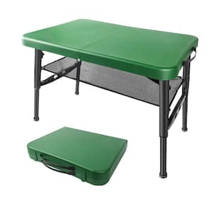 Small Folding Table, Light-weight and Height Adjustable, Perfect for Camping, Green
