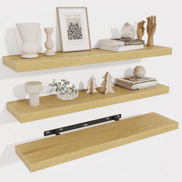 30 in. W x 6.5 in. D Oak Decorative Wall Shelf, Floating Shelves for Kitchen, Living Room