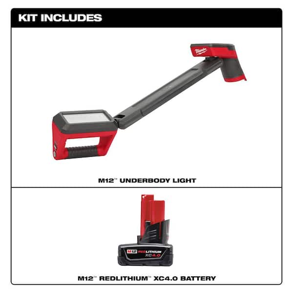 M12 12V Lithium-Ion Cordless LED Underbody Light with M12 XC 4.0 Ah Battery Pack
