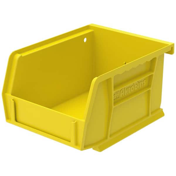 Akro-Mils AkroBin 4.1 in. 10 lbs. Storage Tote Bin in Yellow with 0.2 Gal. Storage Capacity (24-Pack)