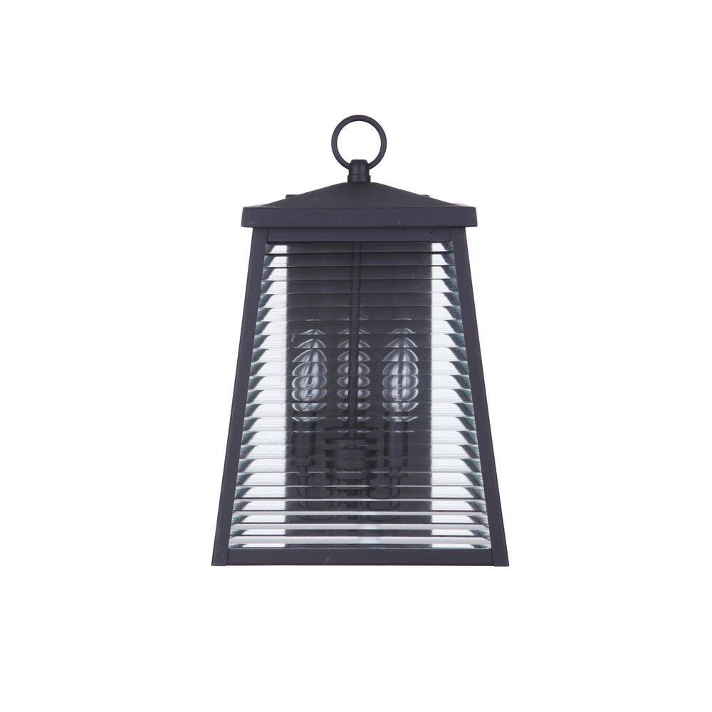 Armstrong 13.25 in. Midnight Finish Outdoor Hardwired Wall Lantern Sconce w/ Clear Shiplap Glass, No Bulb Included price history on PriceWatchPro