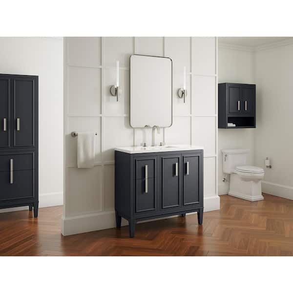 KOHLER Southerk 36.43in. Single Sink Freestanding Slate Grey Bath Vanity with White Quartz Top Assembled